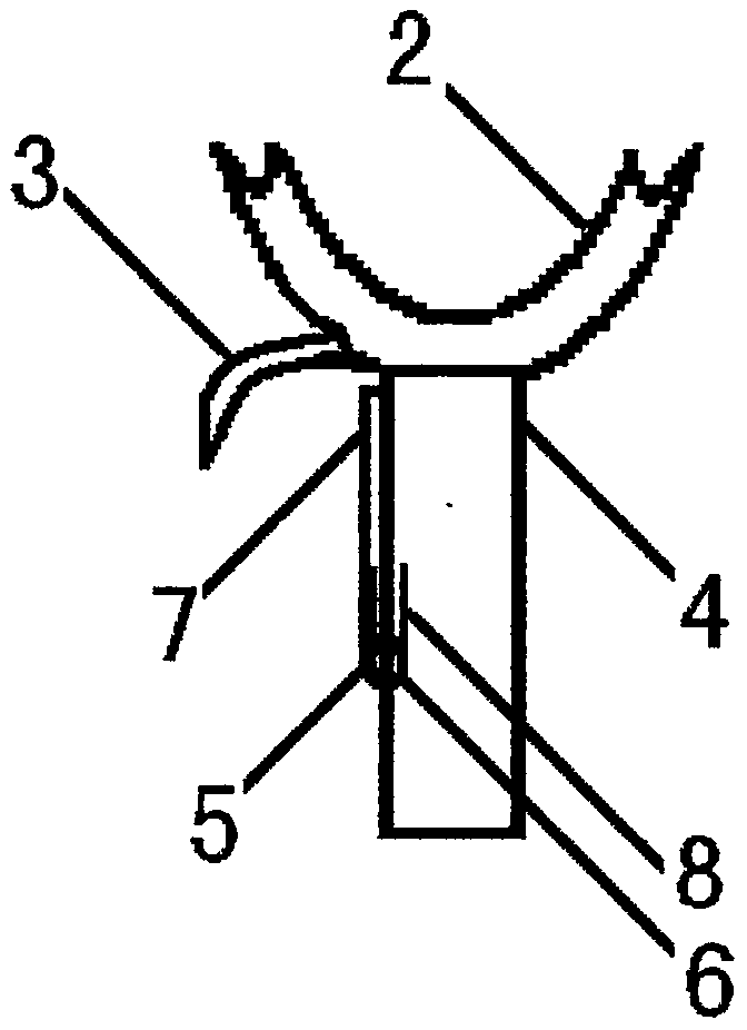 Hook of clothing supporting rod in preventing hooking and hanging clothing structure