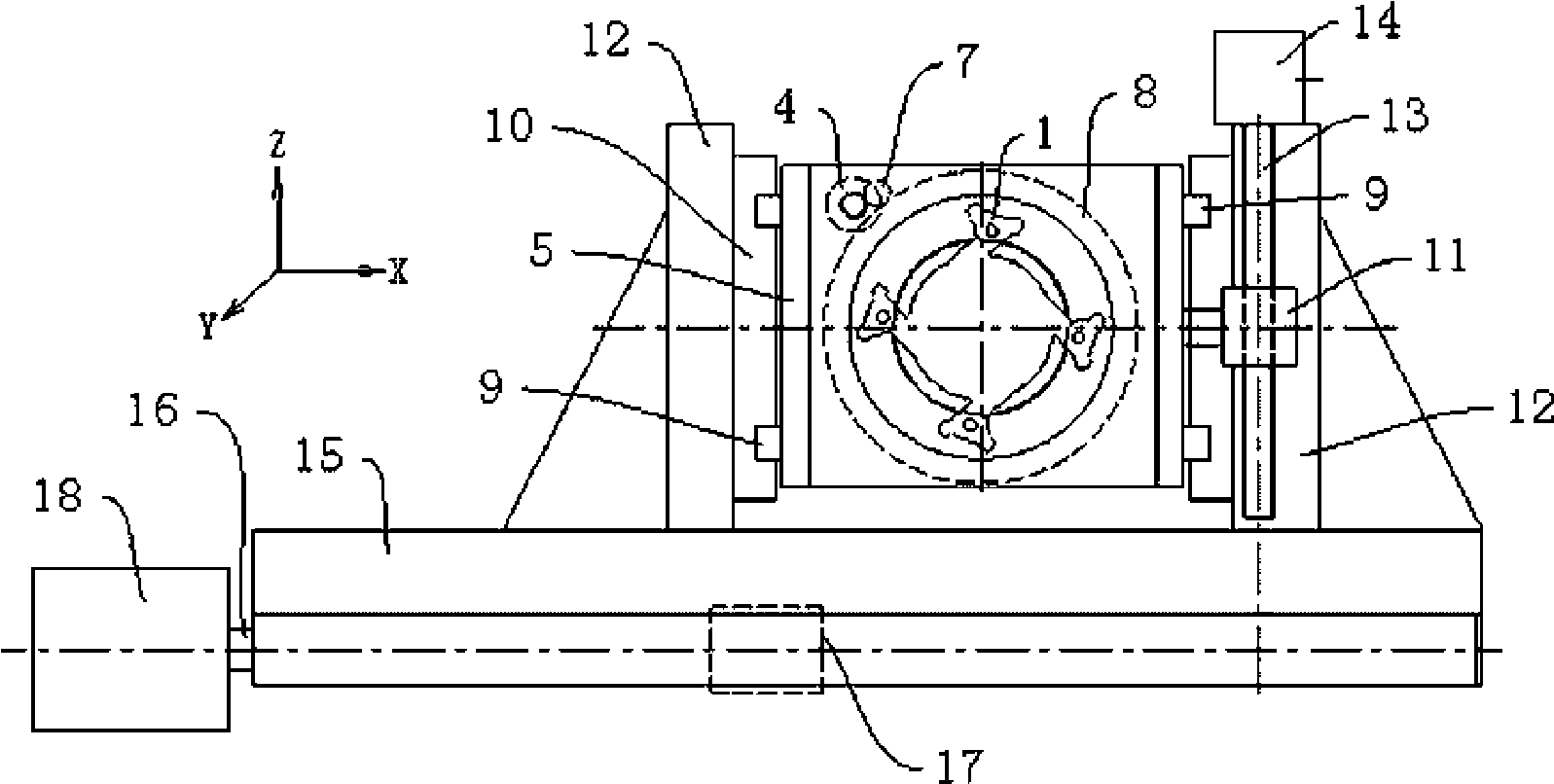 Workpiece non-rotating excircle machining mechanism