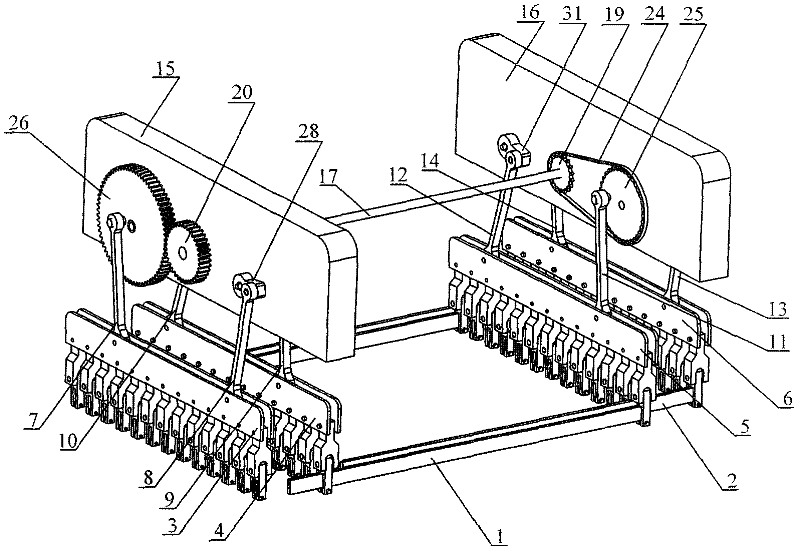 Griffe transmission mechanism of electronic jacquard machine