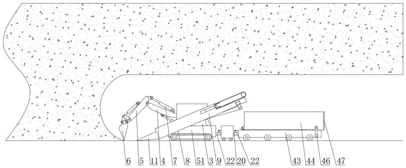 Small-section tunnel slagging-off system