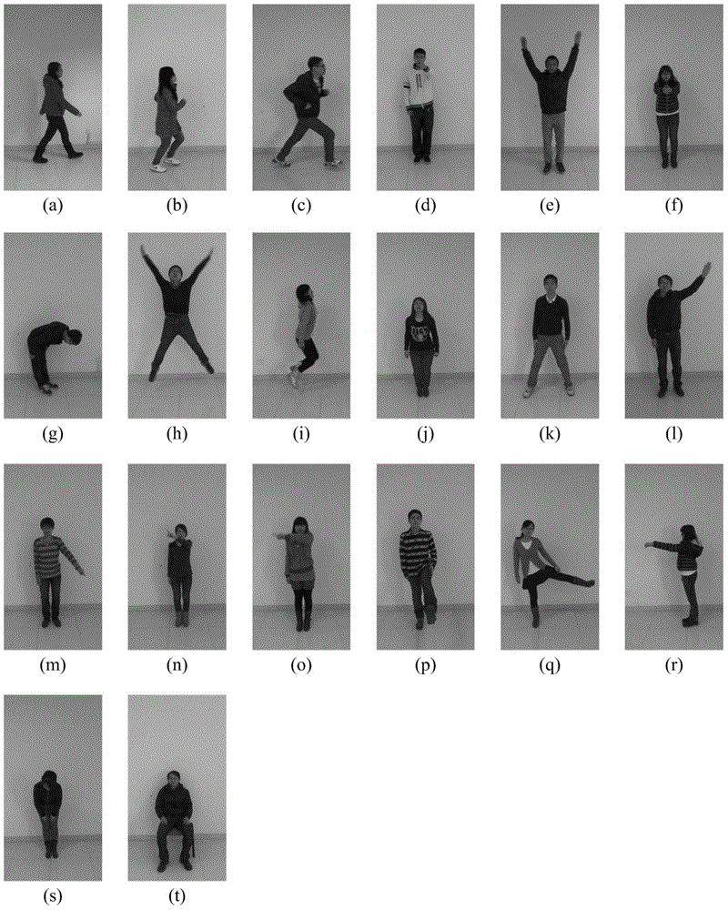 Human movement recognition method based on multistage characteristics