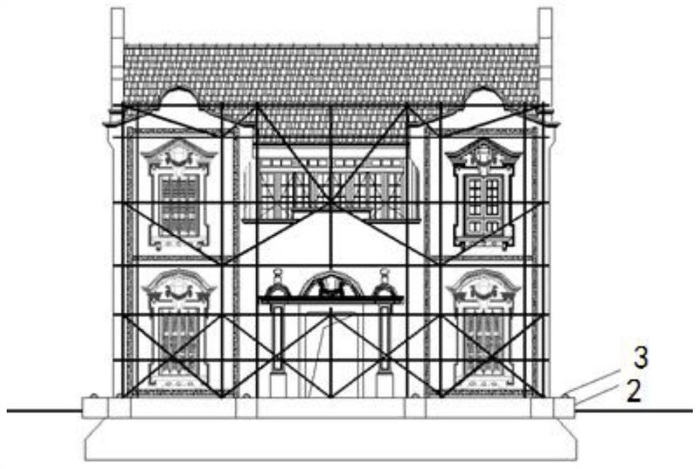 Suspension translation system and method of existing building