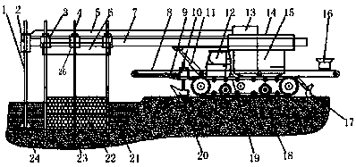 A self-propelled trolley for dam breach sealing