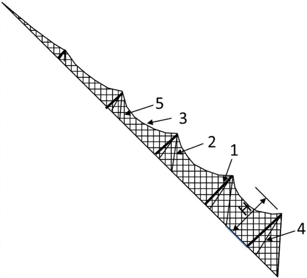 Flexible distribution and guide system for falling rocks