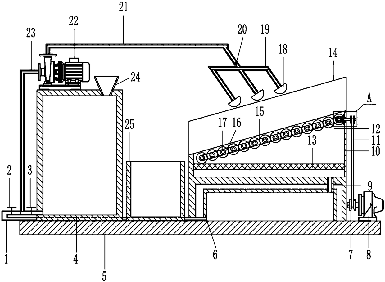 Oil jetting machine easy to recycle and reuse for loudspeaker box manufacturing