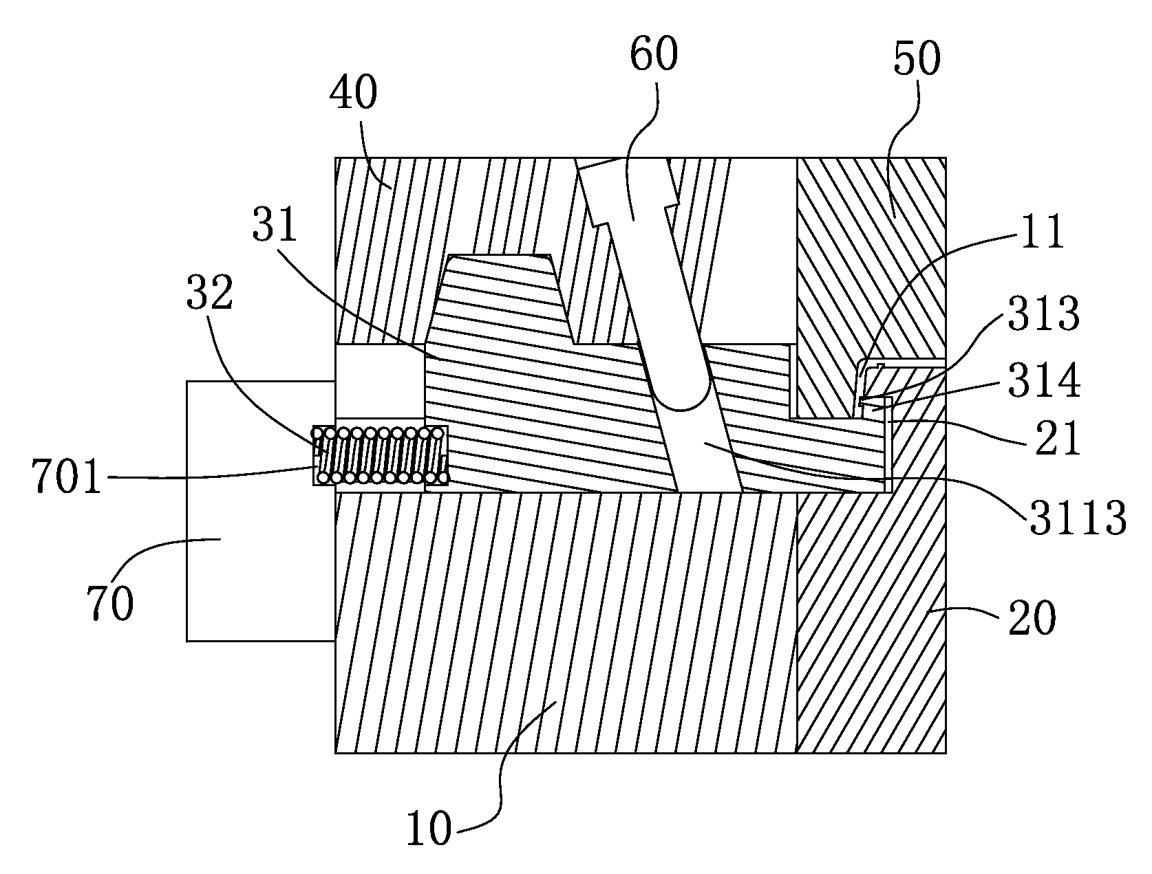 Mould having core-pulling mechanism