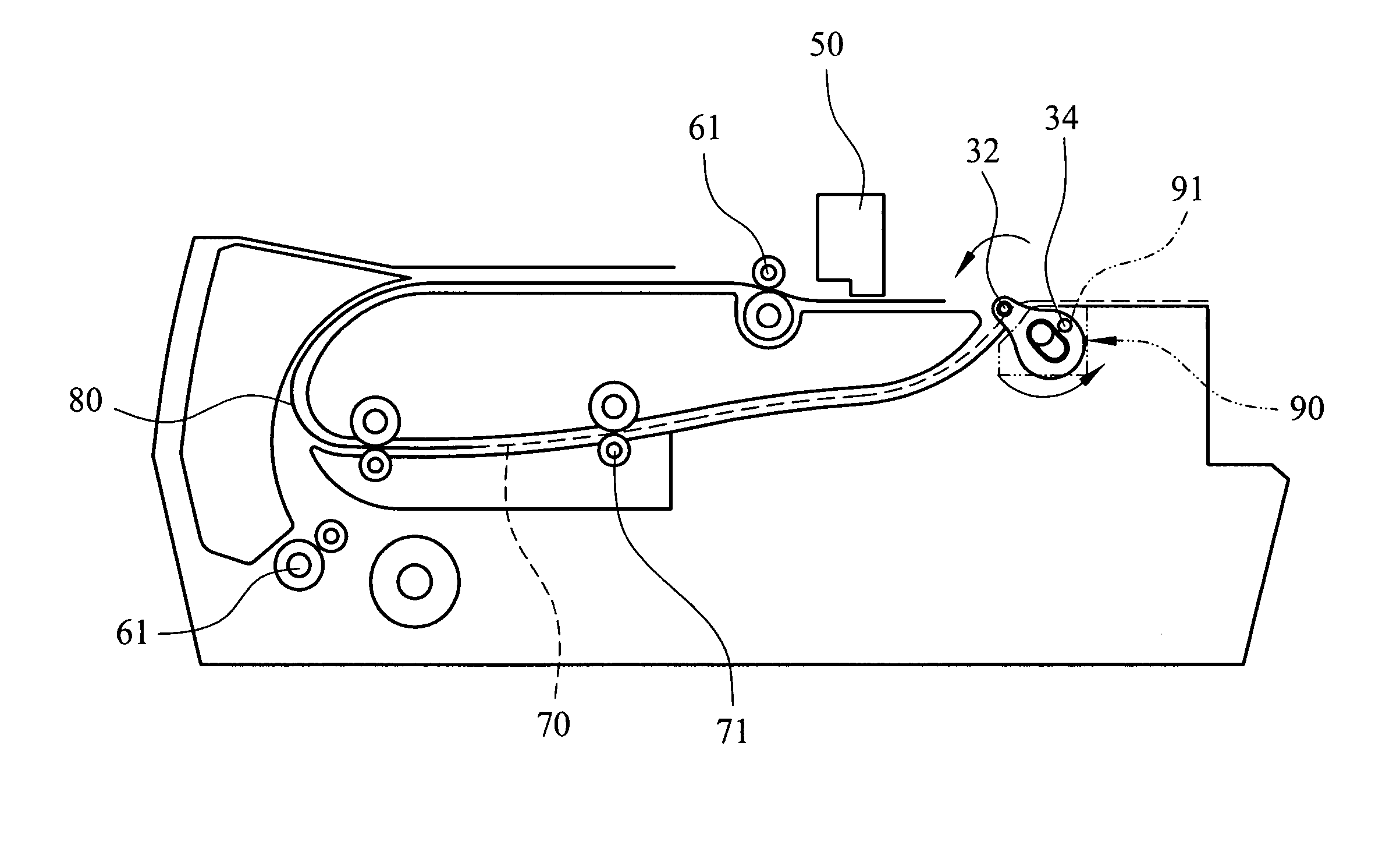 Paper conveying apparatus and method for flipping paper
