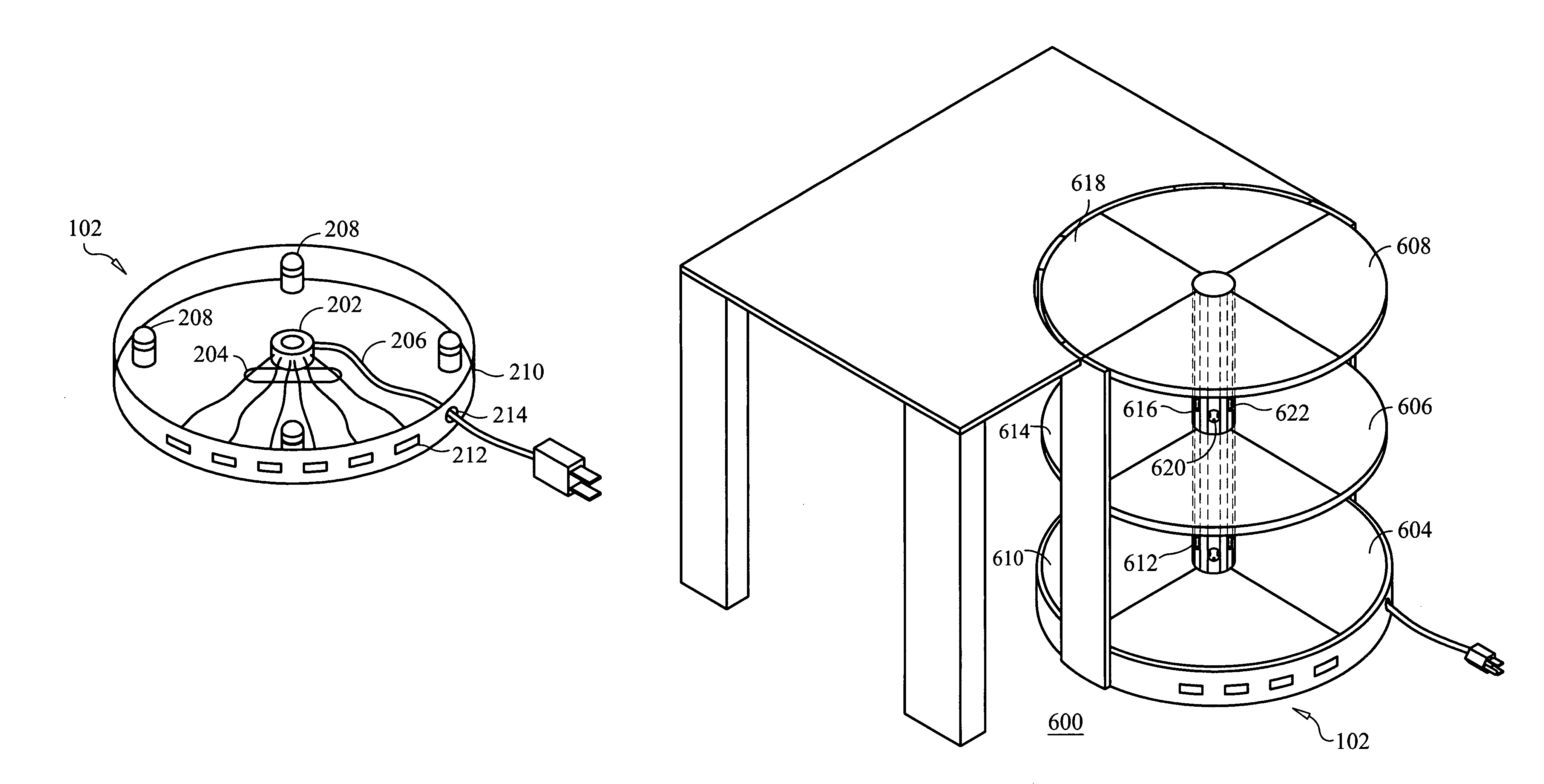 Continuously rotatable electronic-device organizer