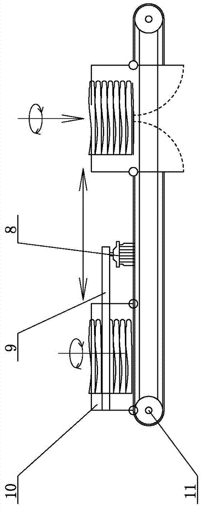 Gloves positive and negative stacking transportation and retrieving device and its production process