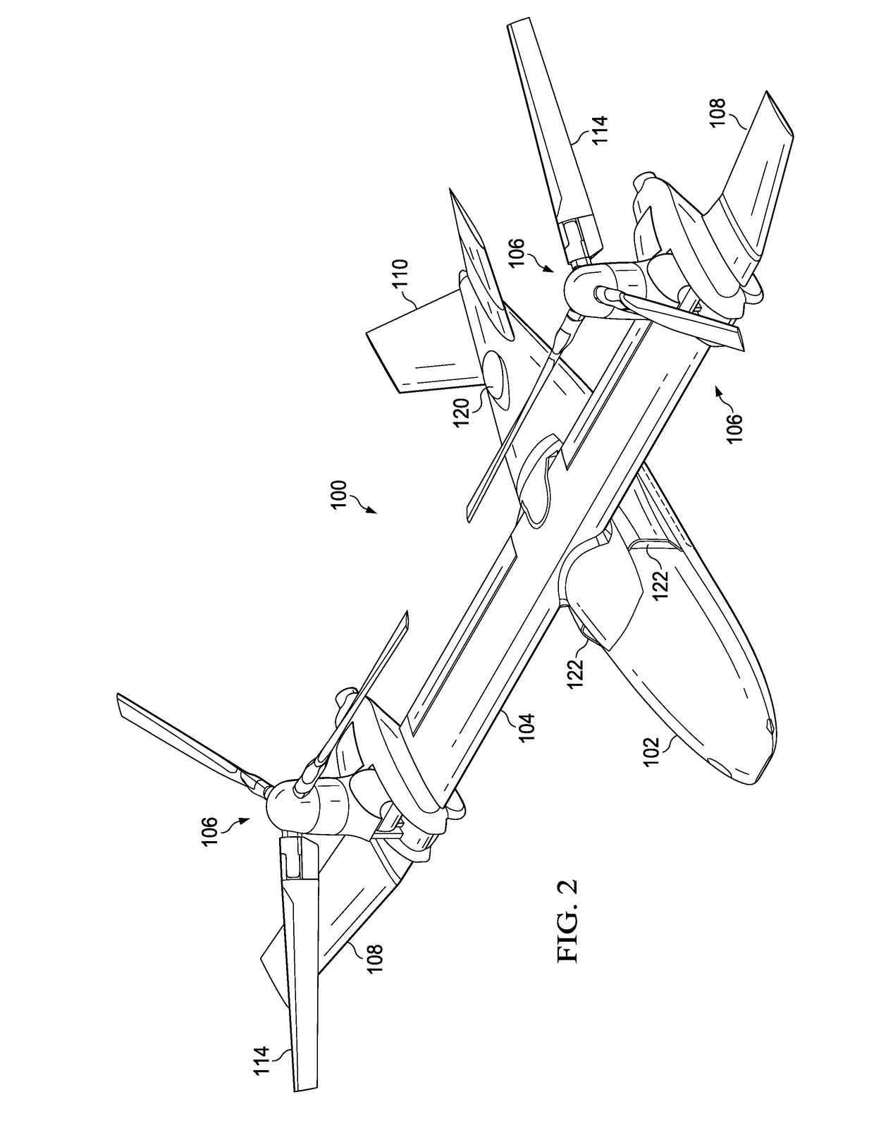 Rotating proprotor arrangement for a tiltrotor aircraft