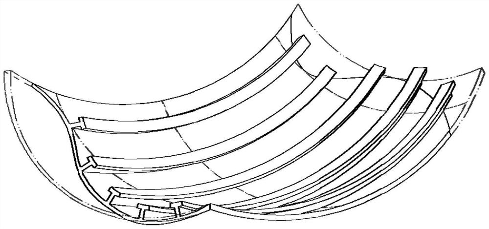 Numerical simulation method for prestressed shot blasting forming of ribbed wallboard