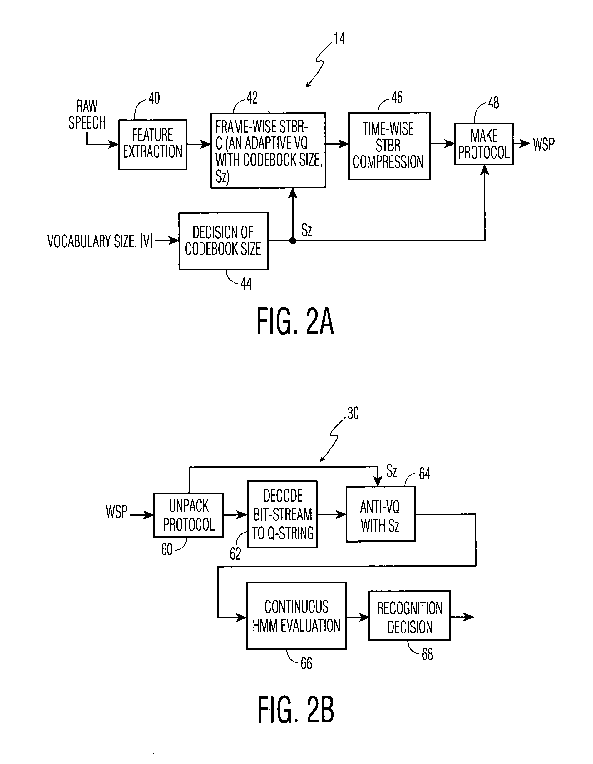 Device and method for coding speech to be recognized (STBR) at a near end