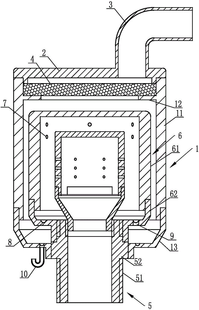 Colliding condensation type oil-gas separator for natural gas engine