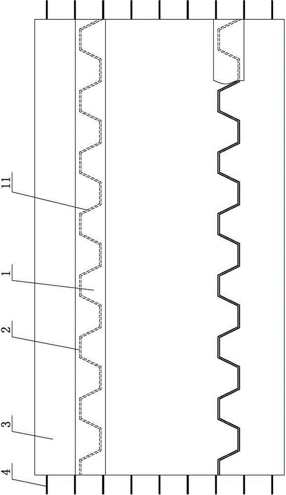 Bent groove-shaped steel plate type laminate member