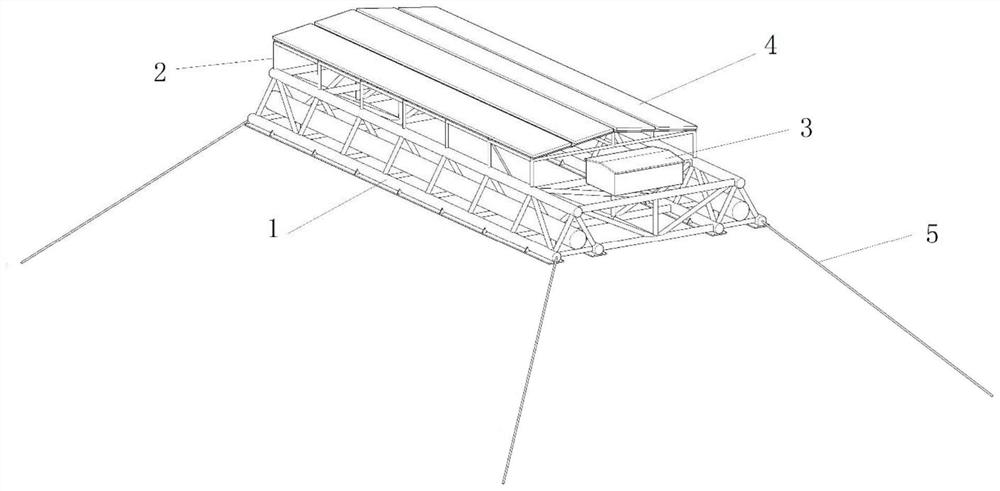 Steel frame float type offshore photovoltaic platform