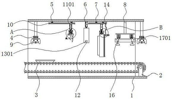 Double-sided detection equipment with turnover structure for computer mainboard processing