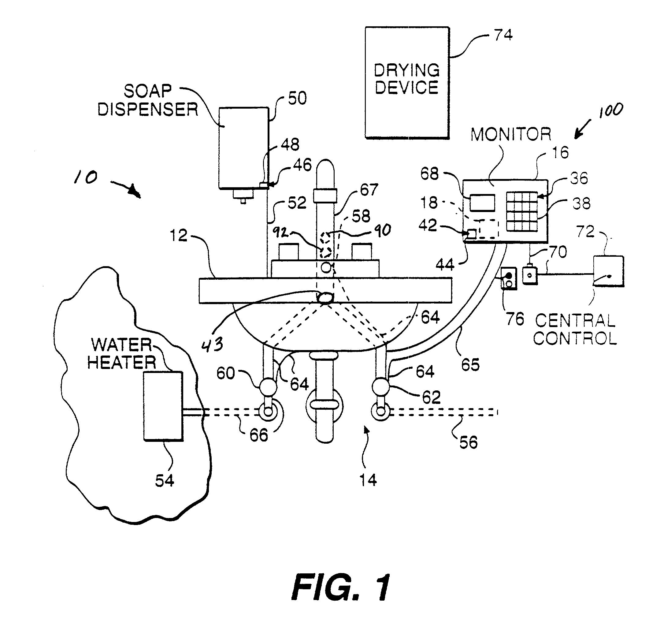 System for controlling operation of a sink
