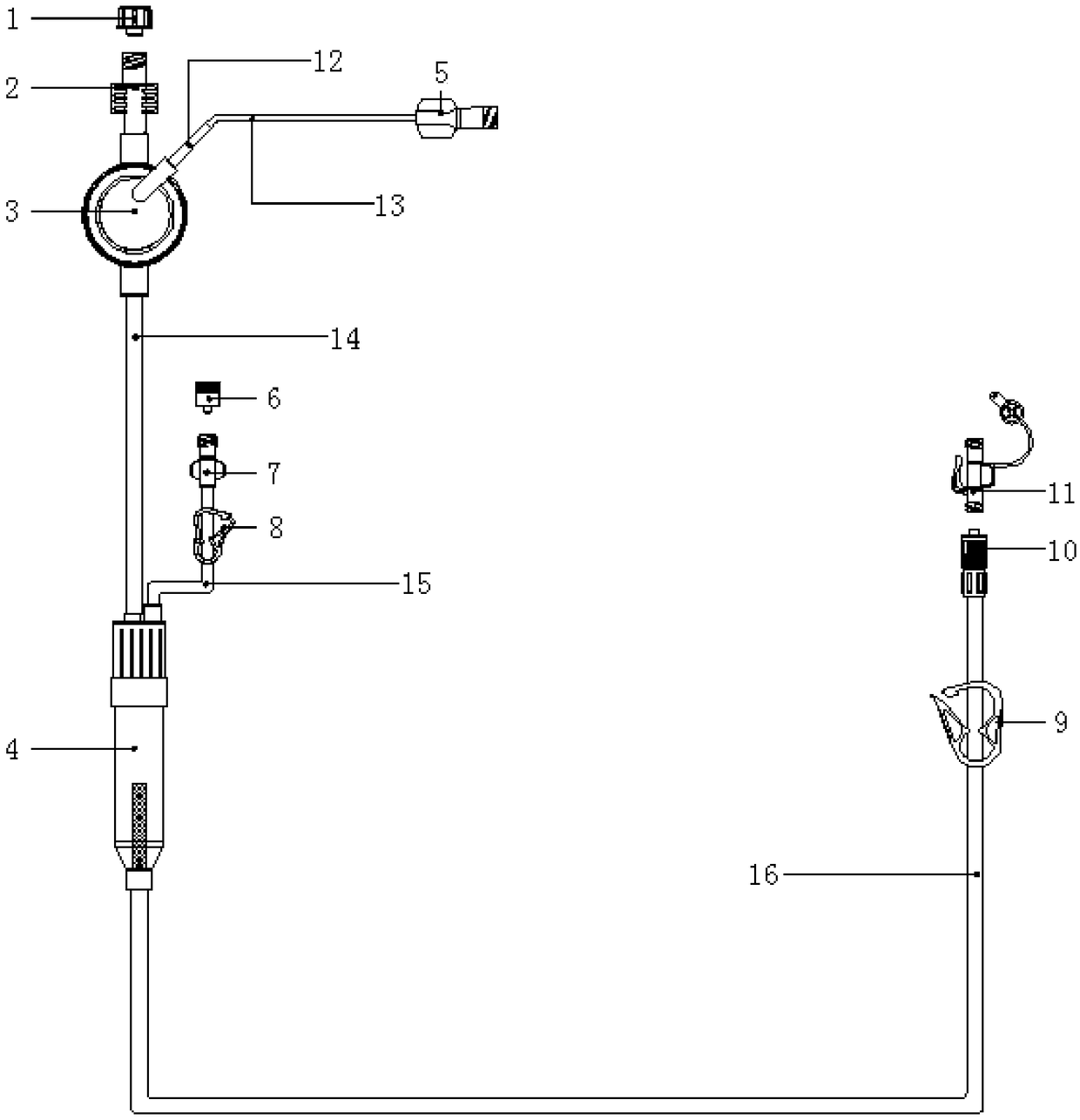 Extracorporeal circulation pipeline for venous hemodialysis