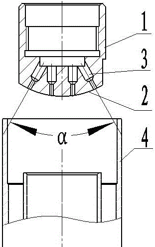 An improved structure of the oil injection nozzle of an oil injection machine