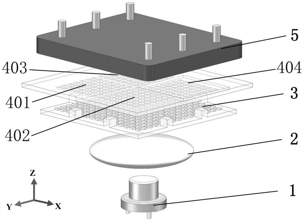 Dislocation two-dimensional grating array-based three-dimensional micro-displacement sensor with double-grating structure