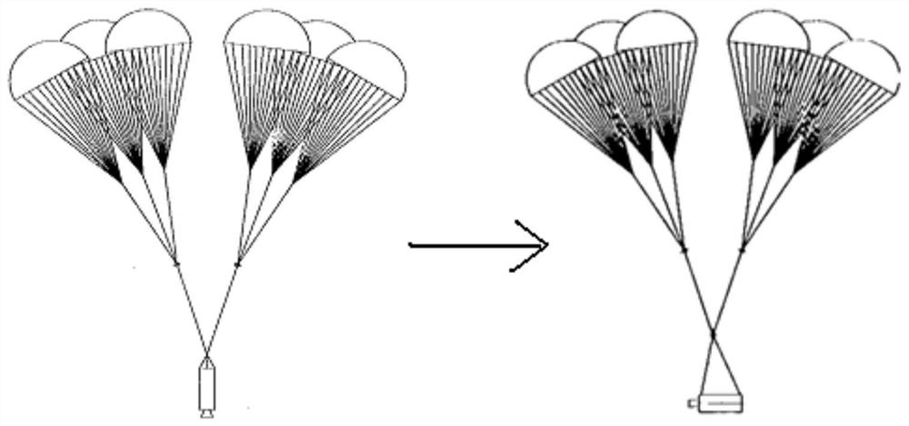 A device and method for pendant conversion of the first sub-stage rocket body of a launch vehicle based on metal honeycomb buffer