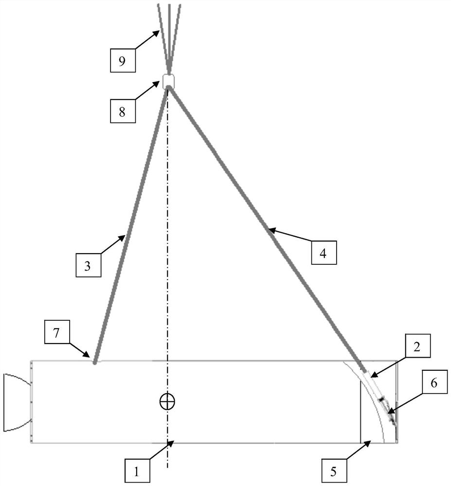 A device and method for pendant conversion of the first sub-stage rocket body of a launch vehicle based on metal honeycomb buffer