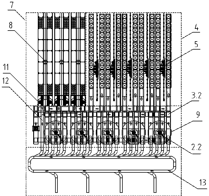 Storage and separation integration method based on combination of multi-station joint robots and multiple layers of shuttle cars