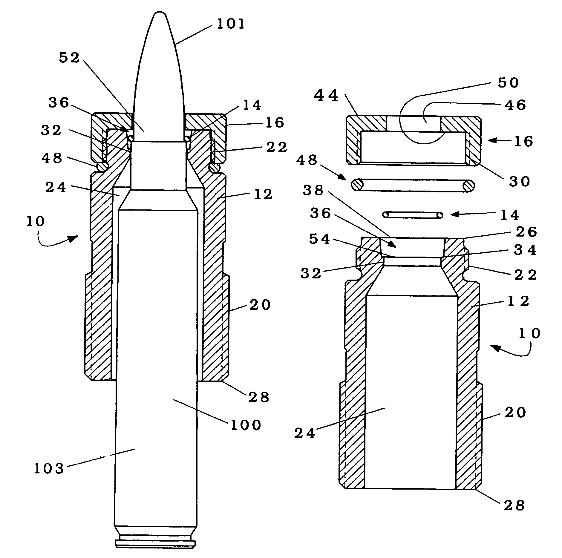 Device and method for pulling bullets from cartridges