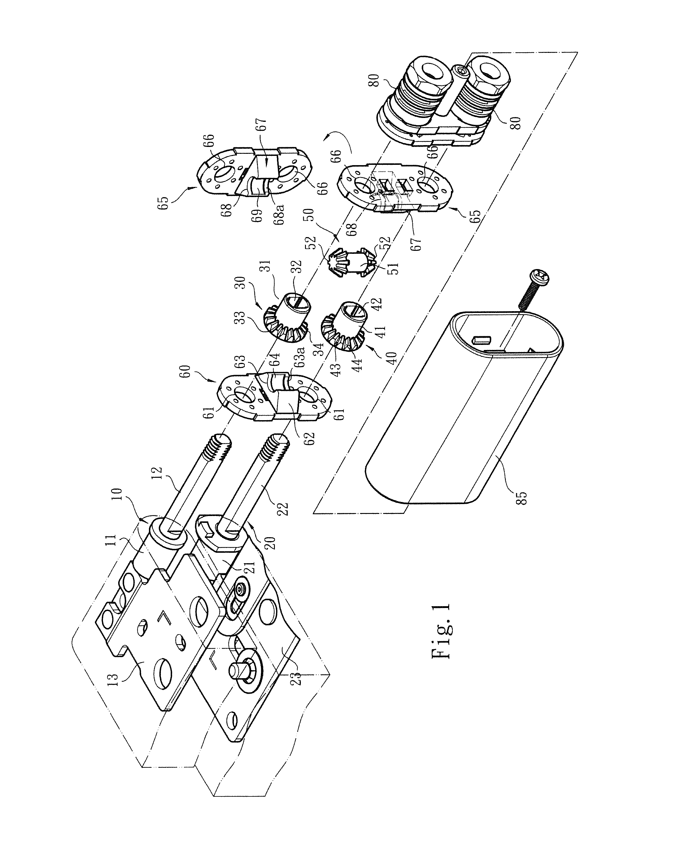 Dual-shaft synchronous transmission fixing device