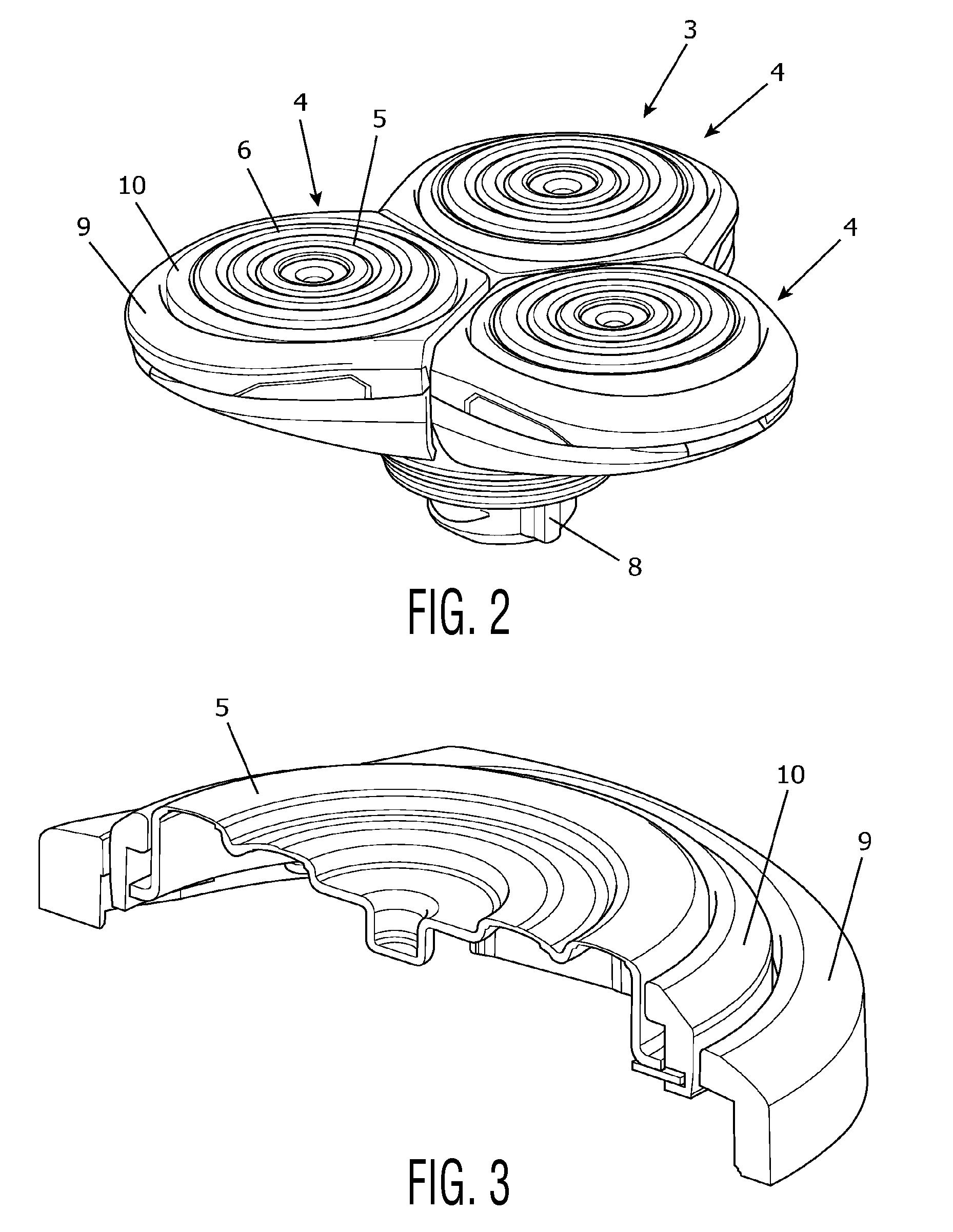 Shaving device with improved contour following
