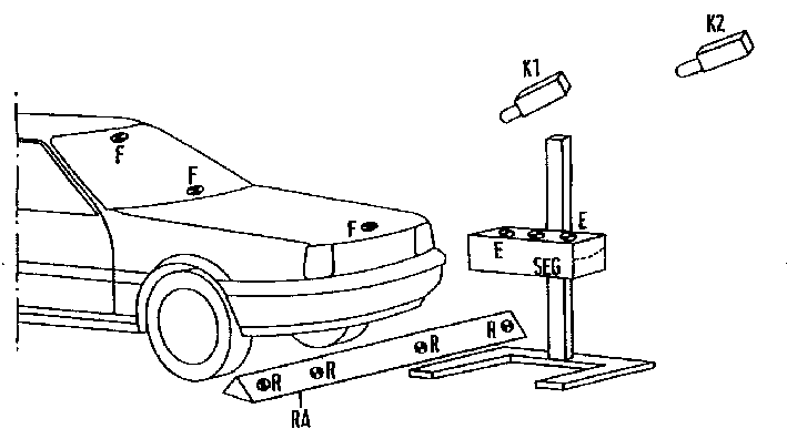 Regulator unit for headlights or distance sensor of vehicle with alignment