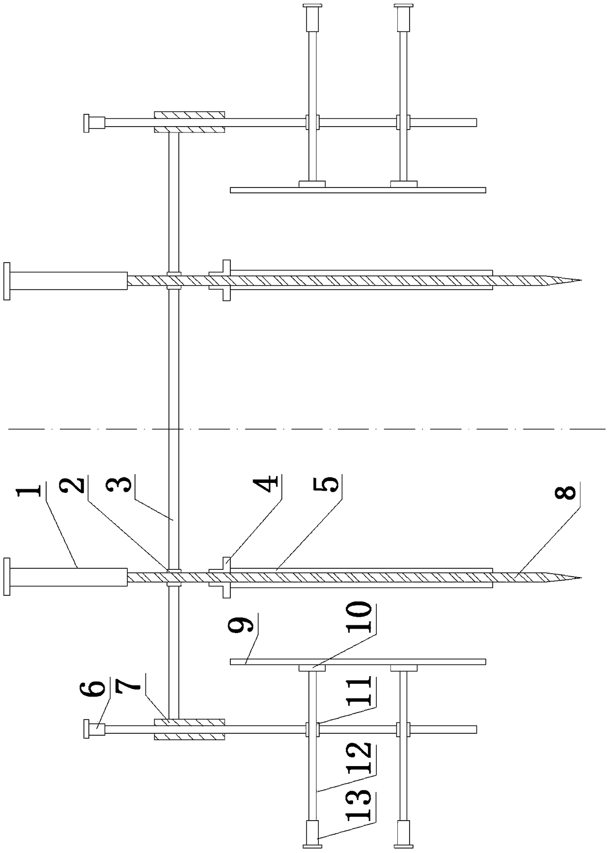 Upturn beam formwork reinforcement device