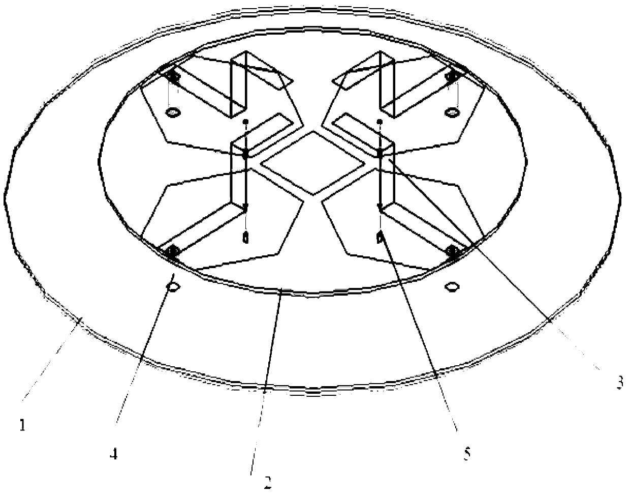 Multi-frequency wide-beam circular polarization antenna