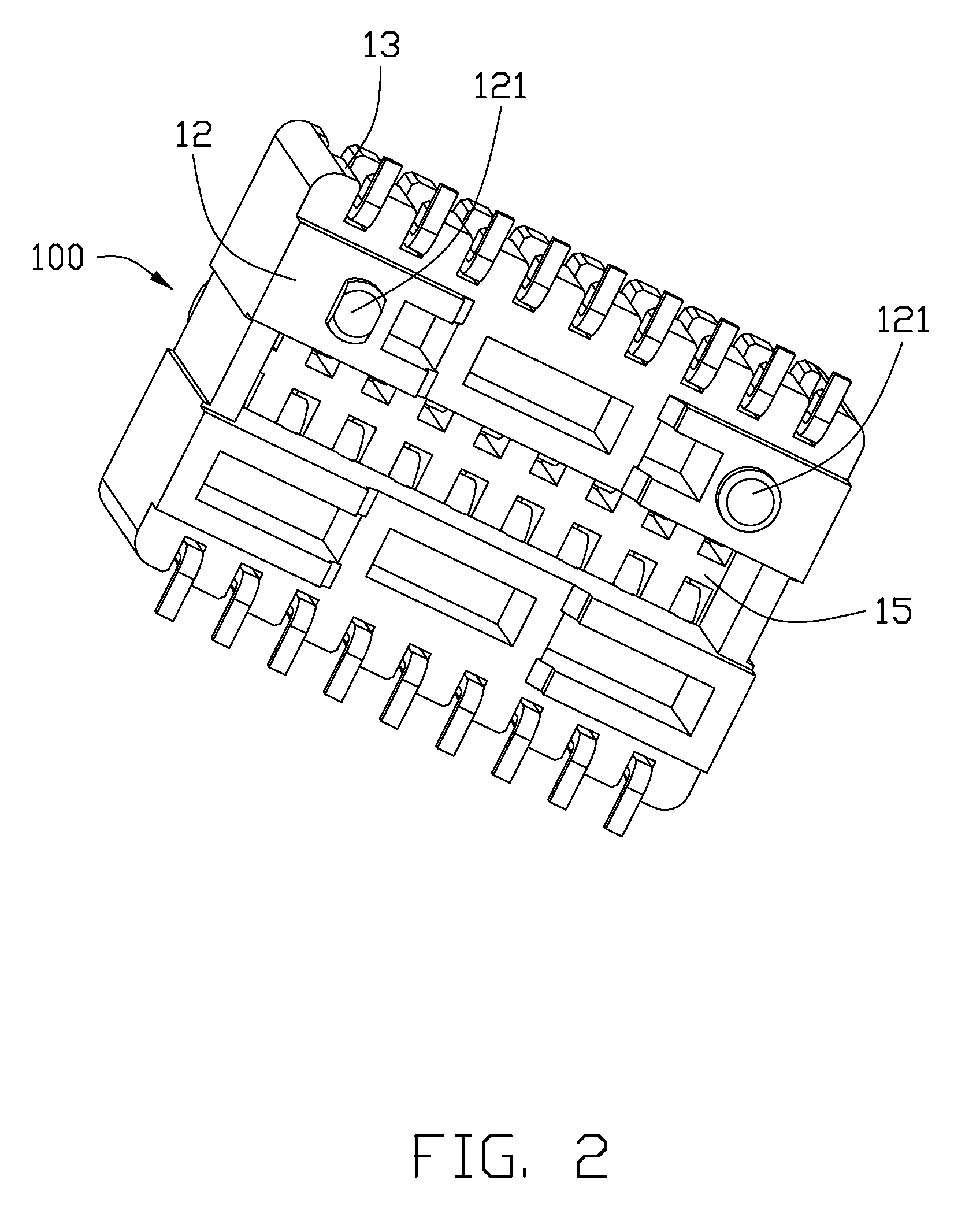 Electrical connector with drainage channels