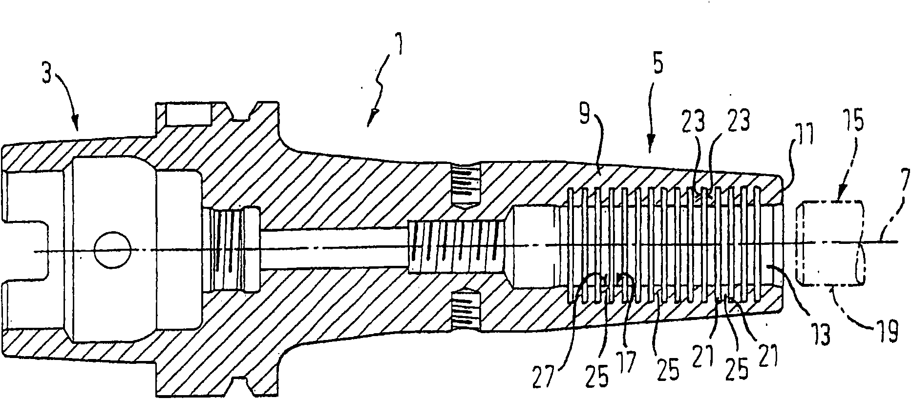 Tool holder for a rotating tool and method for clamping a rotating tool in tool holder