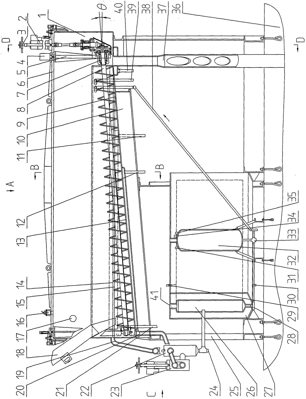 A continuous dissolver for spent fuel elements with a screw pusher device