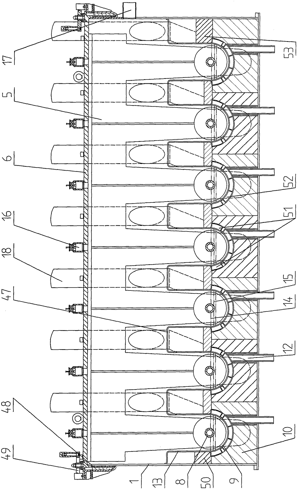 A continuous dissolver for spent fuel elements with a screw pusher device