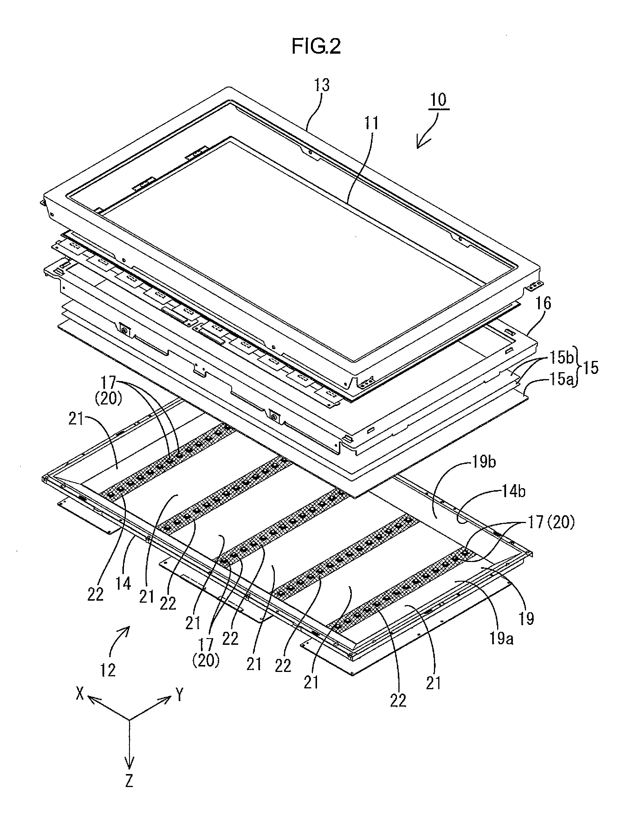 Lighting device, display device and television device