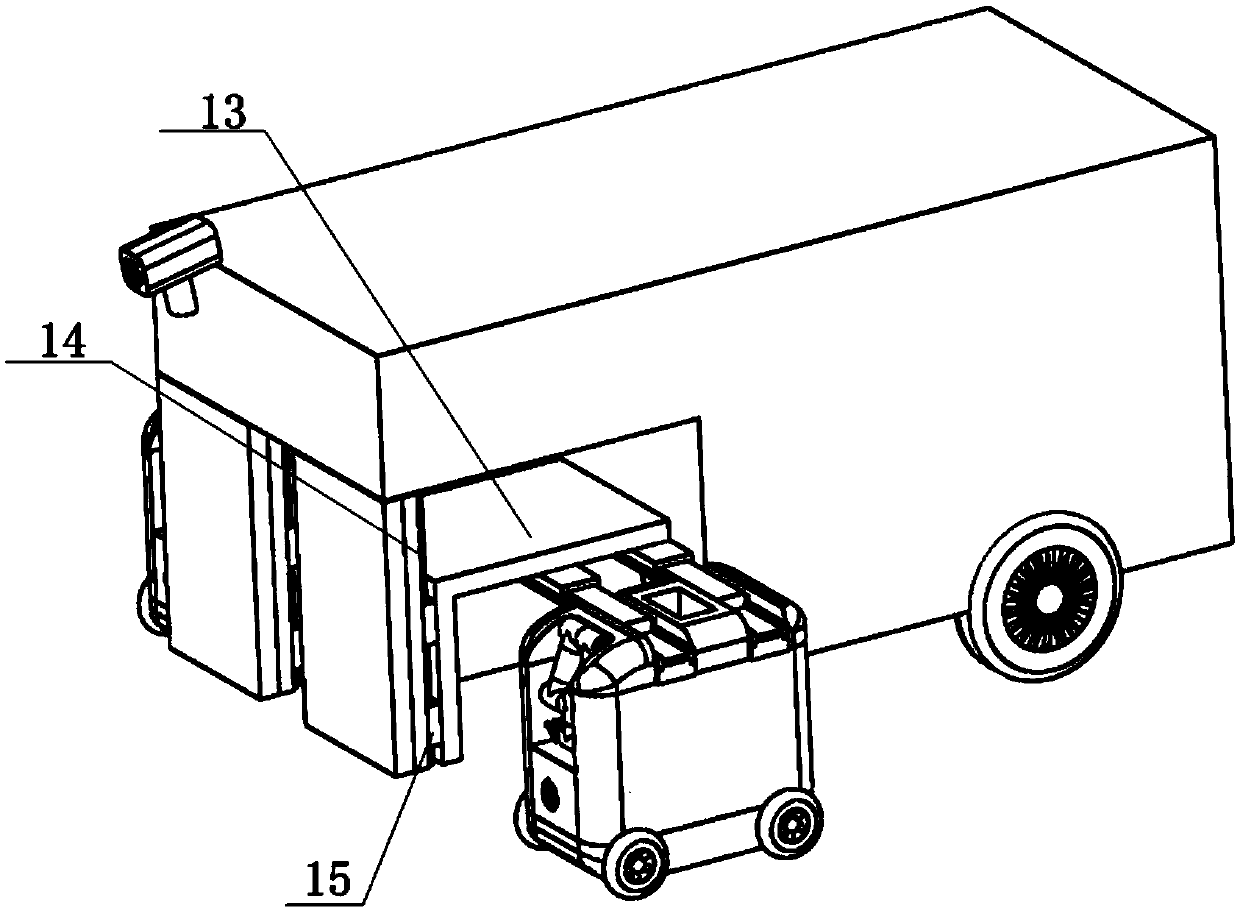 Expressway garbage cleaning main and secondary vehicle system