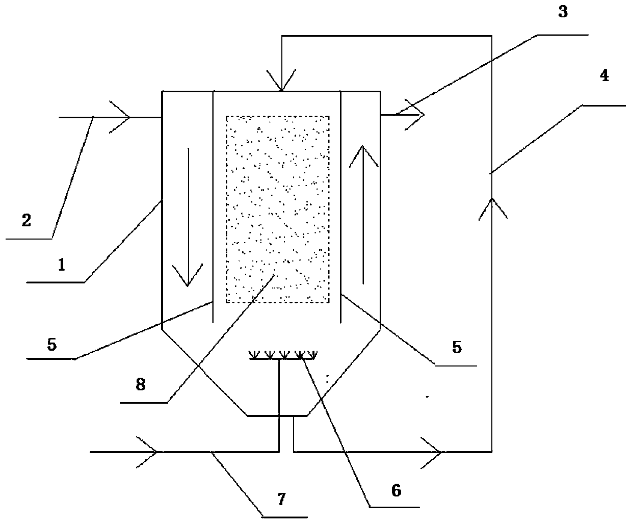 Aerobic and salt-tolerant denitrifying bacteria internal circulation film-hanging method and denitrification reactor