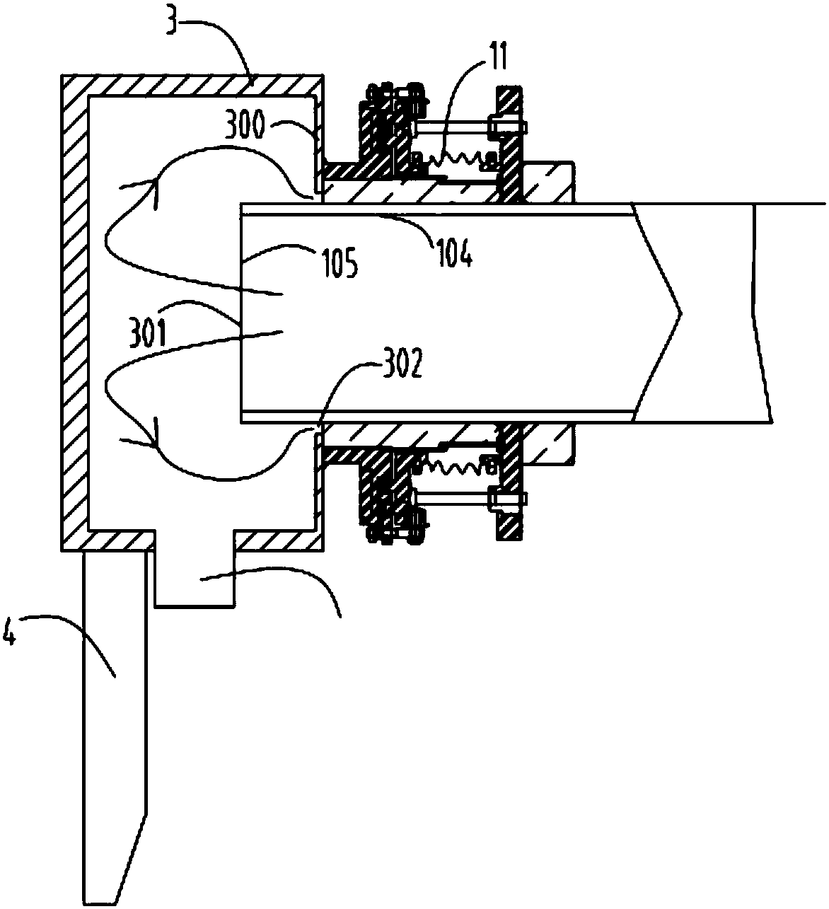 A rotary pyrolysis furnace