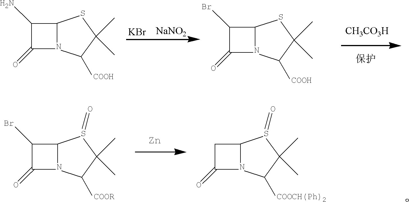 Method for preparing penicillanic acid sulfoxide diphenyl methyl ester