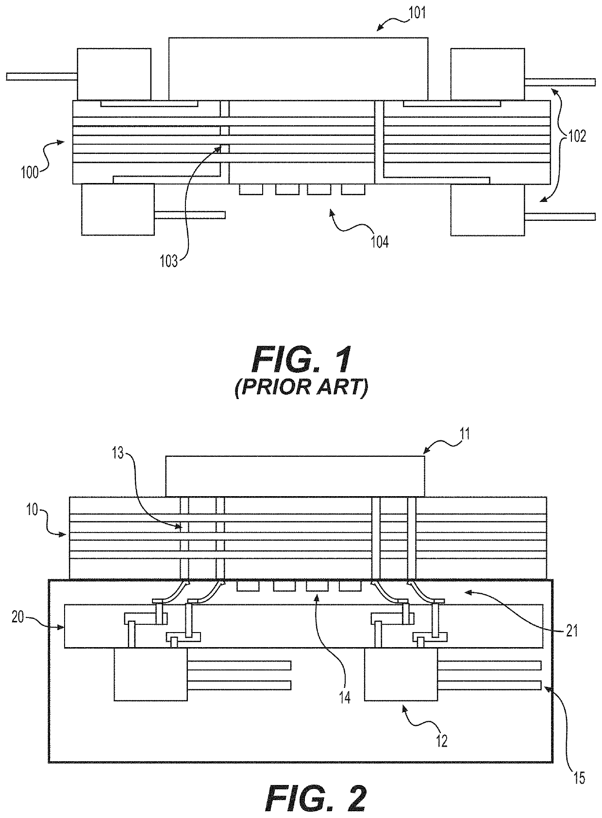 Multiple circuit boards with high-density compression interconnect