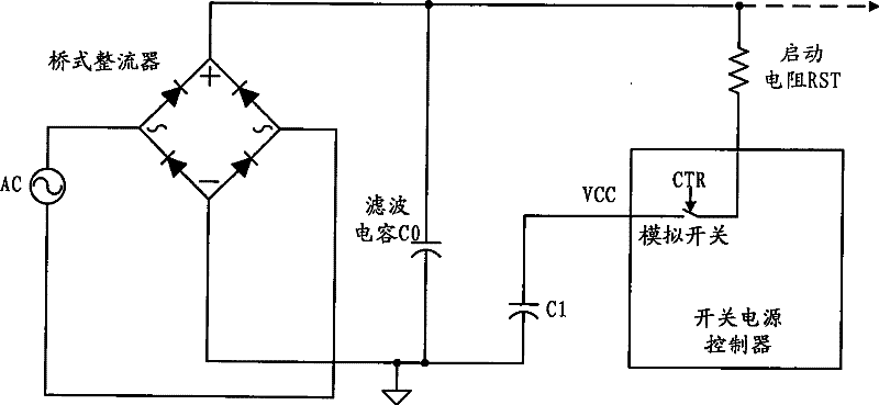Secondary startup control circuit and switching power supply