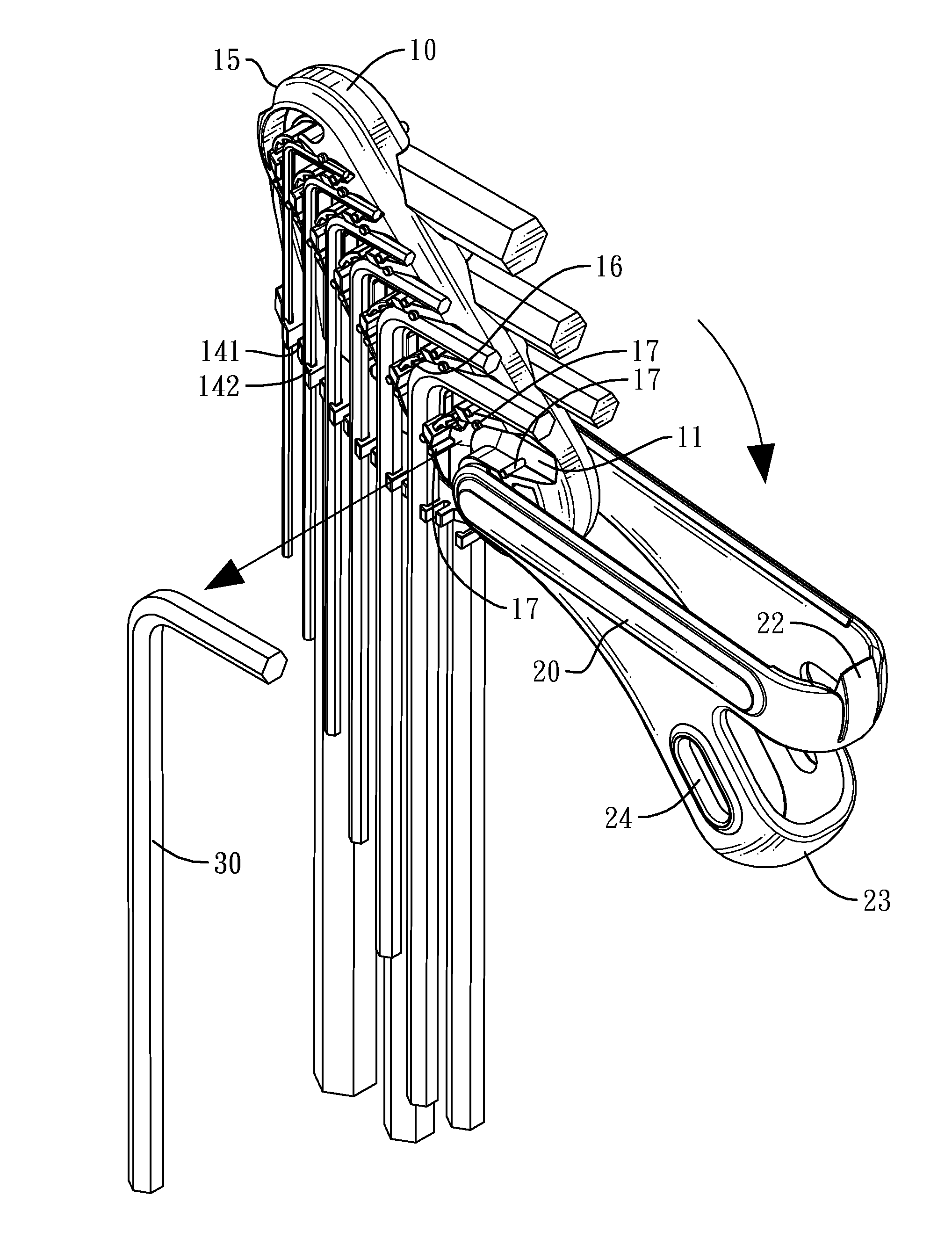 Hexagonal wrench holding assembly