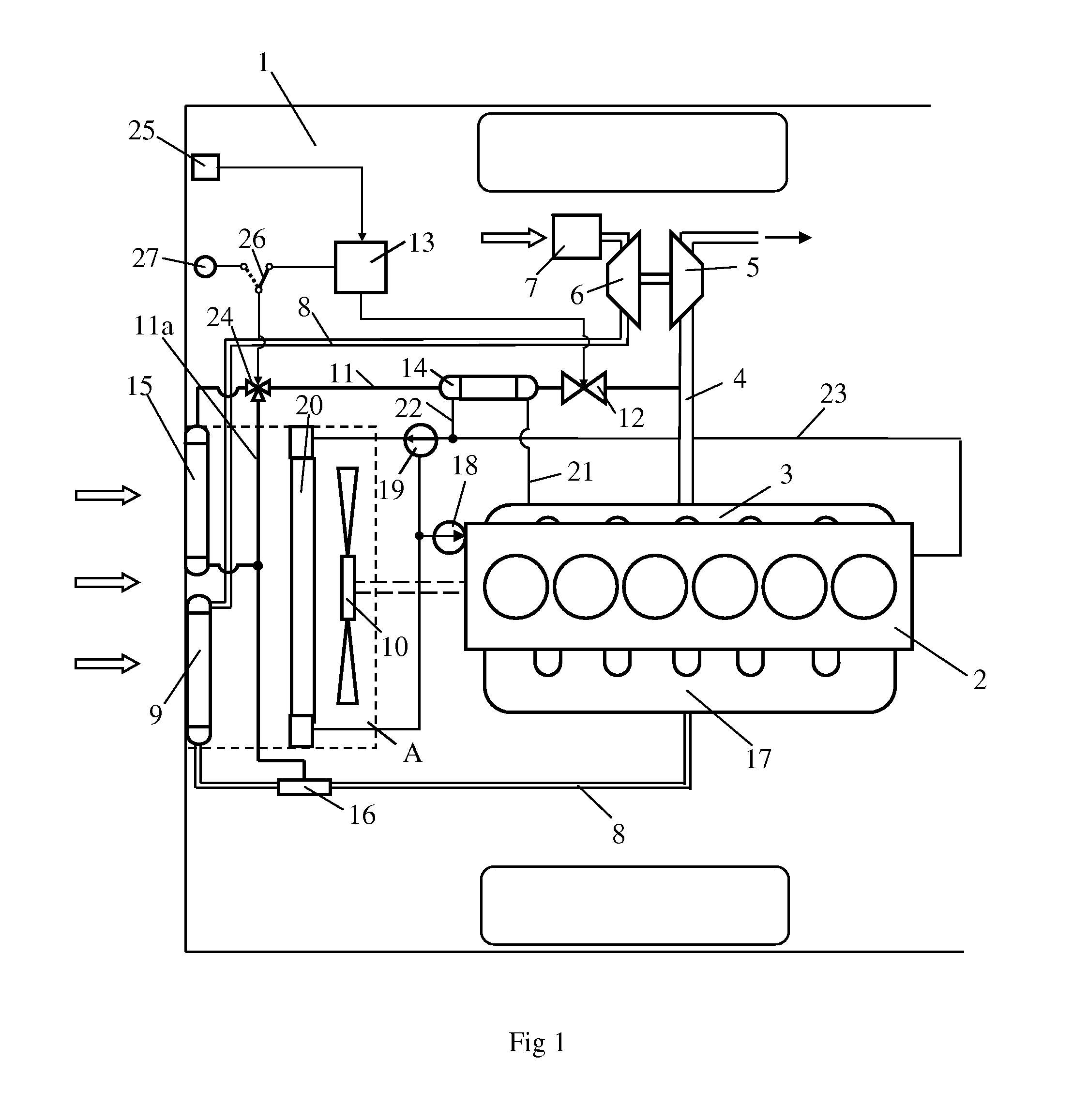 Arrangement for recirculation of exhaust gases in a supercharged combustion engine