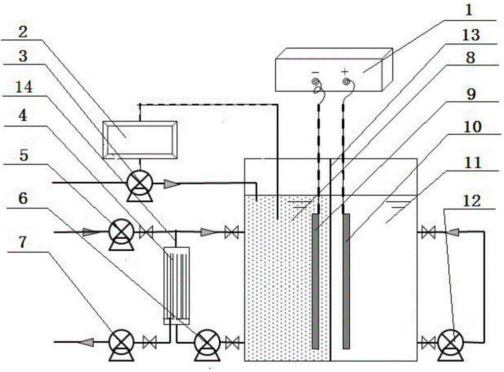 Device for removing nitrate nitrogen in water and application method of device