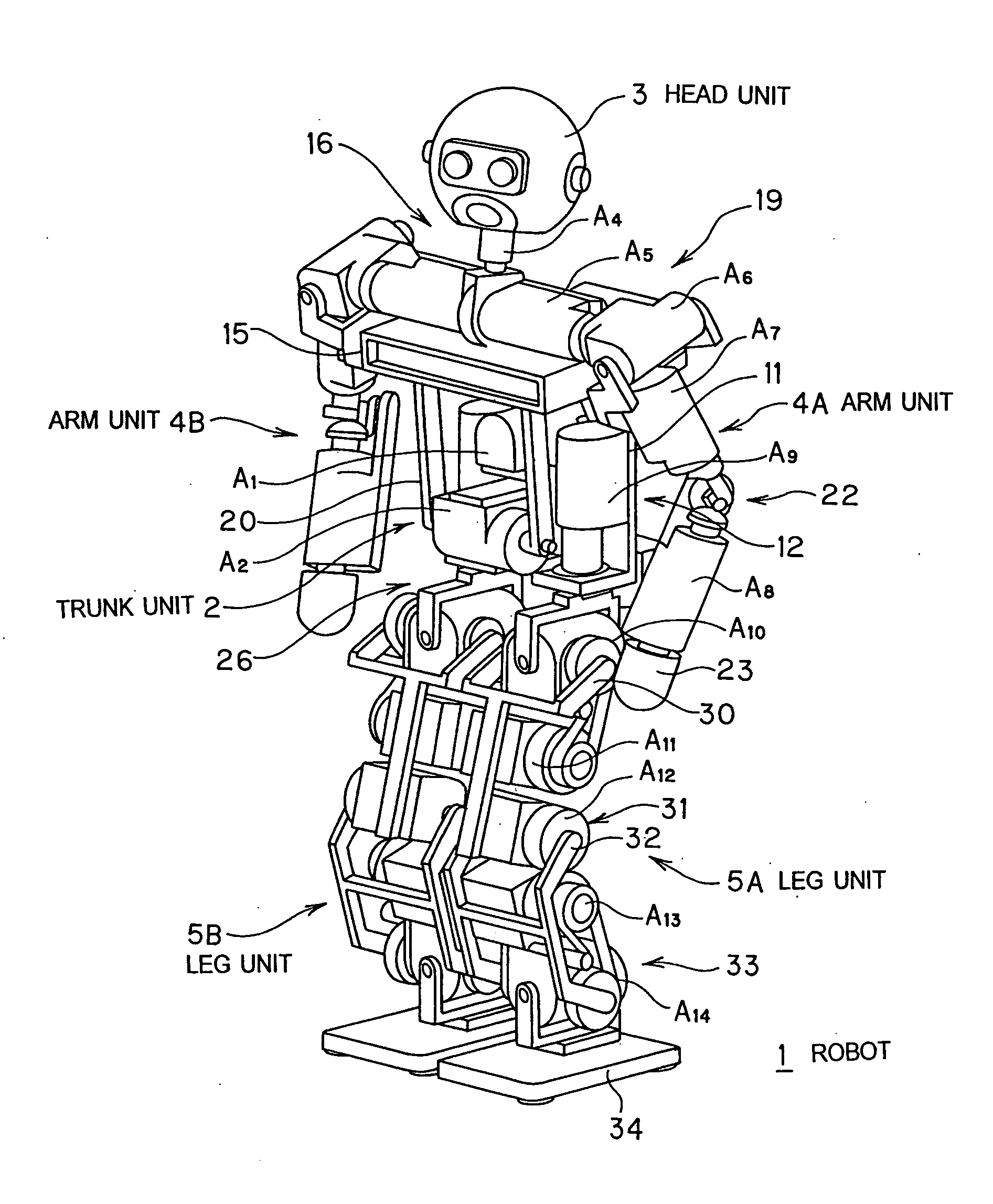 Robot and over-current protection device for a robot