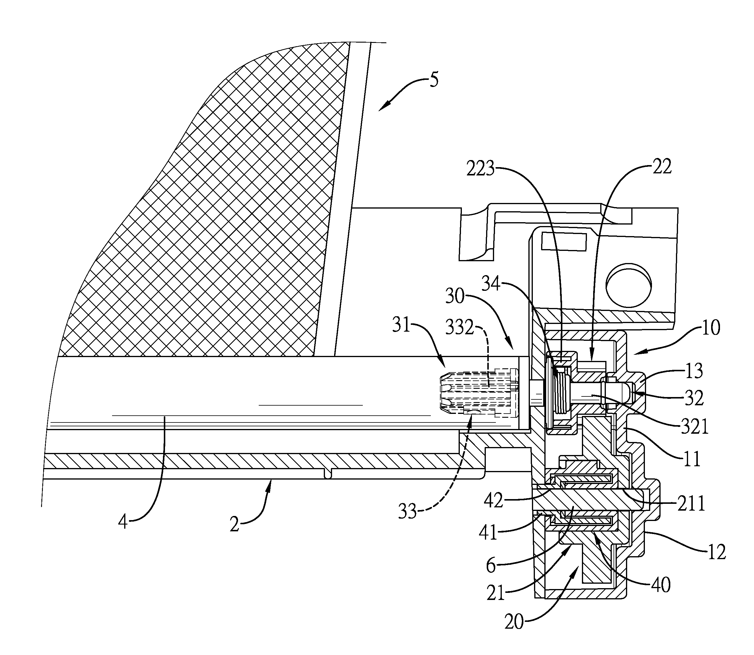 Roll control device of a vehicle curtain