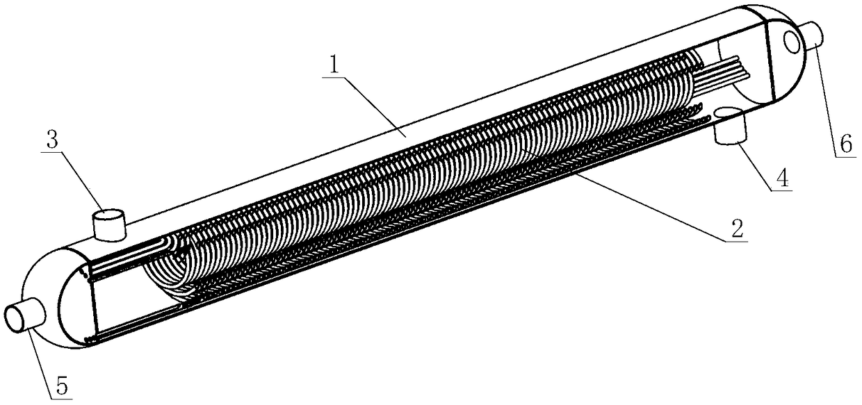 Rolling device for spiral heat exchange pipe core in heat exchanger